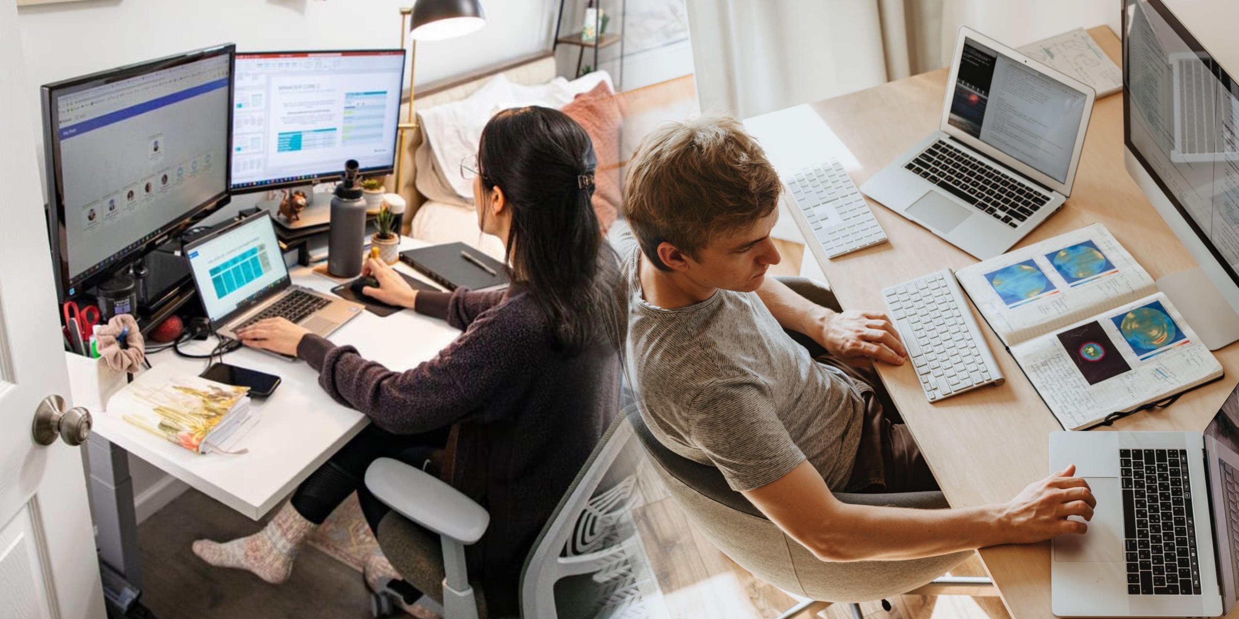 Persone che lavorano a tempo parziale a distanza